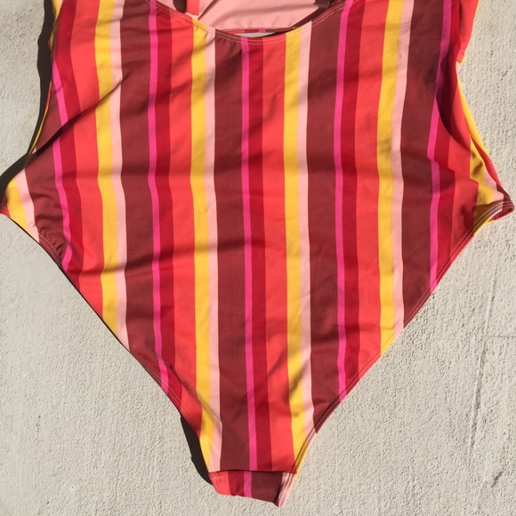 NWOT Orange, Brown Multicolor Forever 21 Swimsuit - Picture 7 of 8